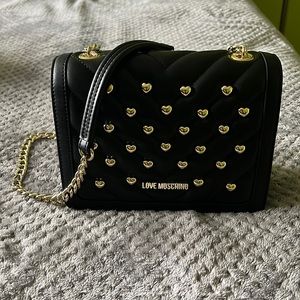 LOVE MOSCHINO Gold Heart Stud Crossbody